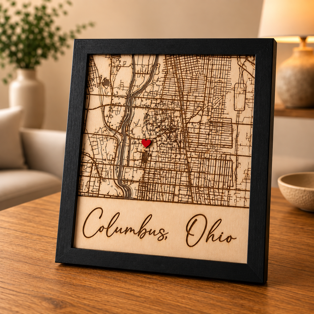 Personalized Wooden City Map