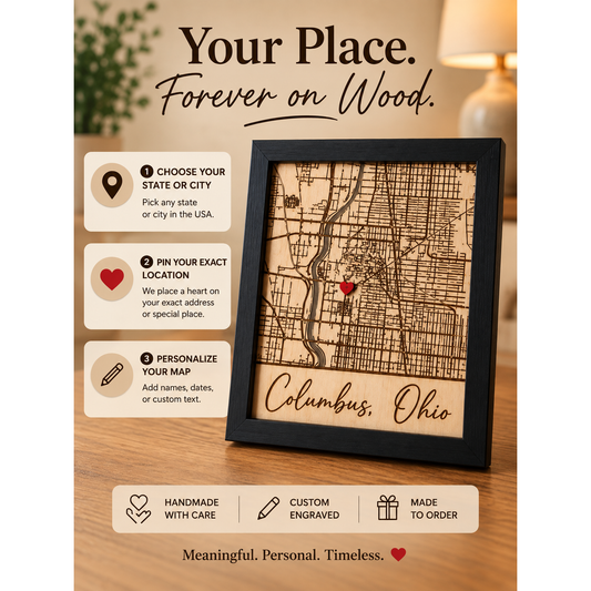 Personalized Wooden City Map