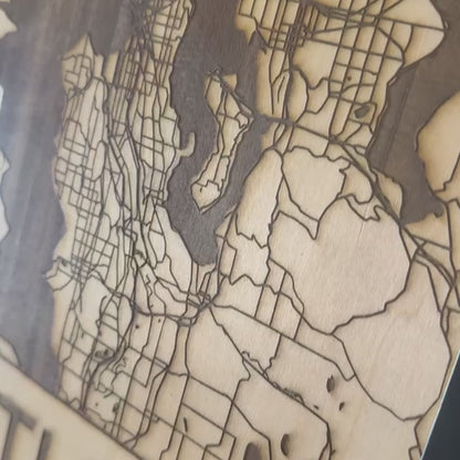 Custom Wood City Map